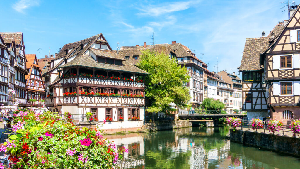 Traditional colorful houses in La Petite France, Strasbourg, Alsace, France