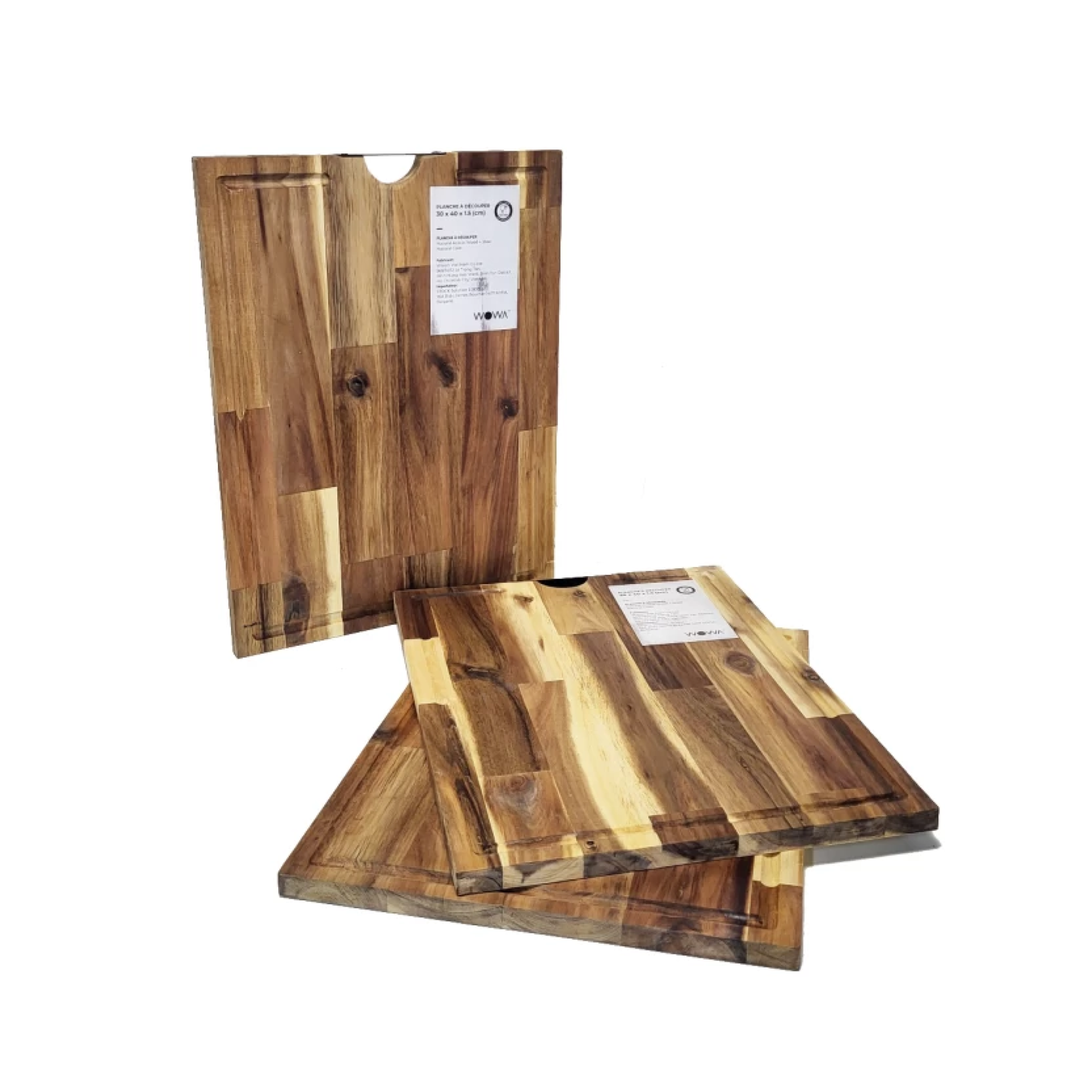 Premium Schneidebrett aus Akazienholz » Küchenbrett 30 x 40 x 1,5 cm » Grill Holzbrett mit Saftrille » Servierbrett & Tranchierbrett