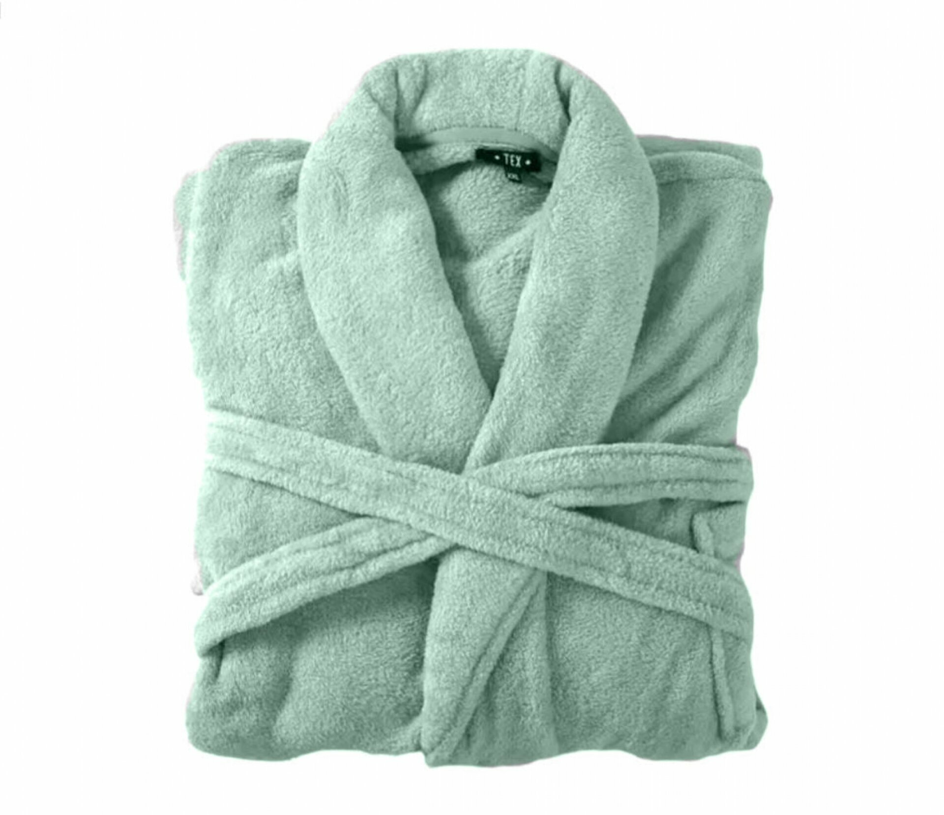 Bademantel flauschig » Saunamantel in Teddy-Plüsch Qualität » leichter/dünner Morgenmantel 100 cm lang » unisex - Mint