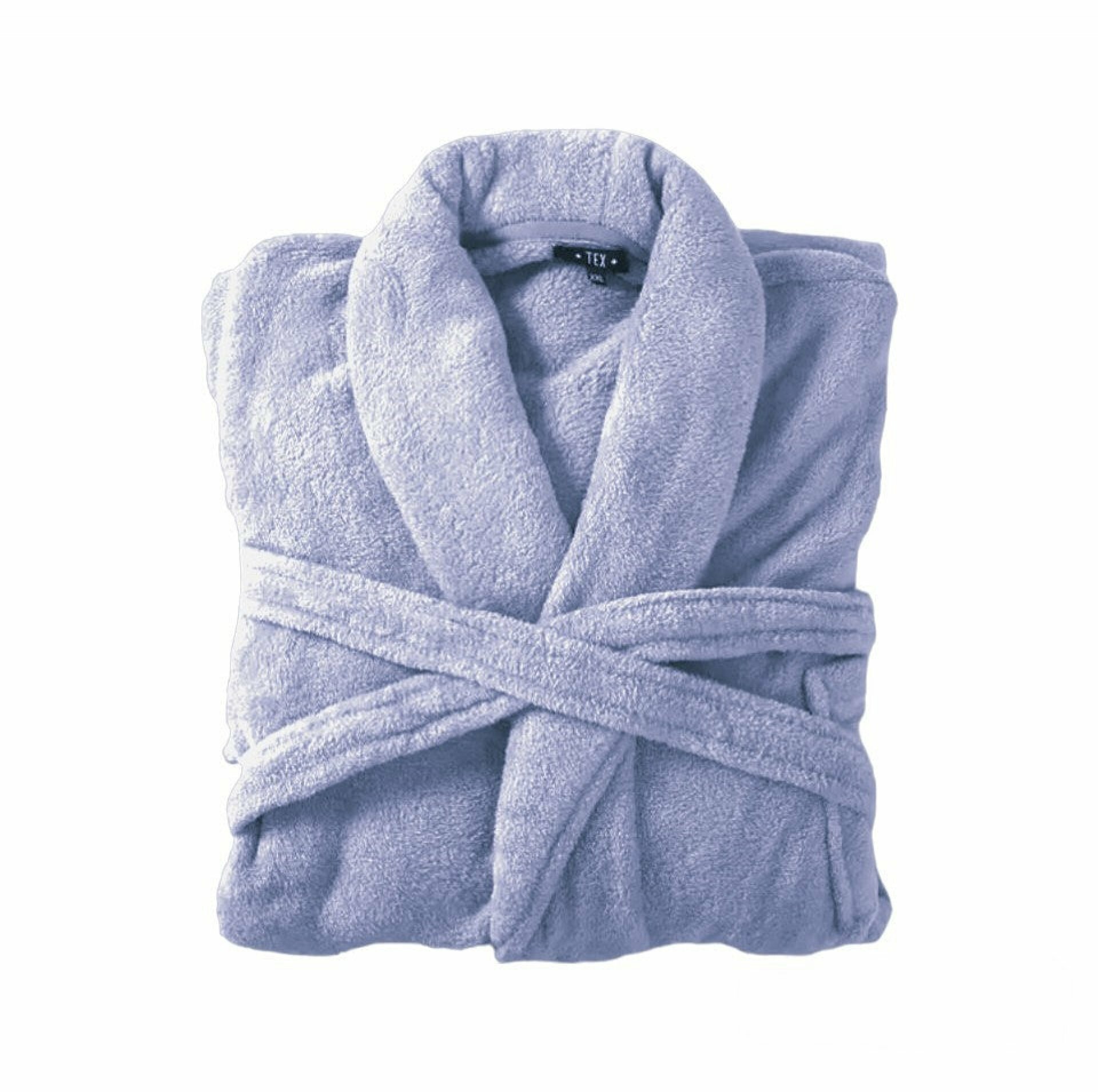 Bademantel flauschig » Saunamantel in Teddy-Plüsch Qualität » leichter/dünner Morgenmantel 100 cm lang » unisex - Dunkles Lila-Grau