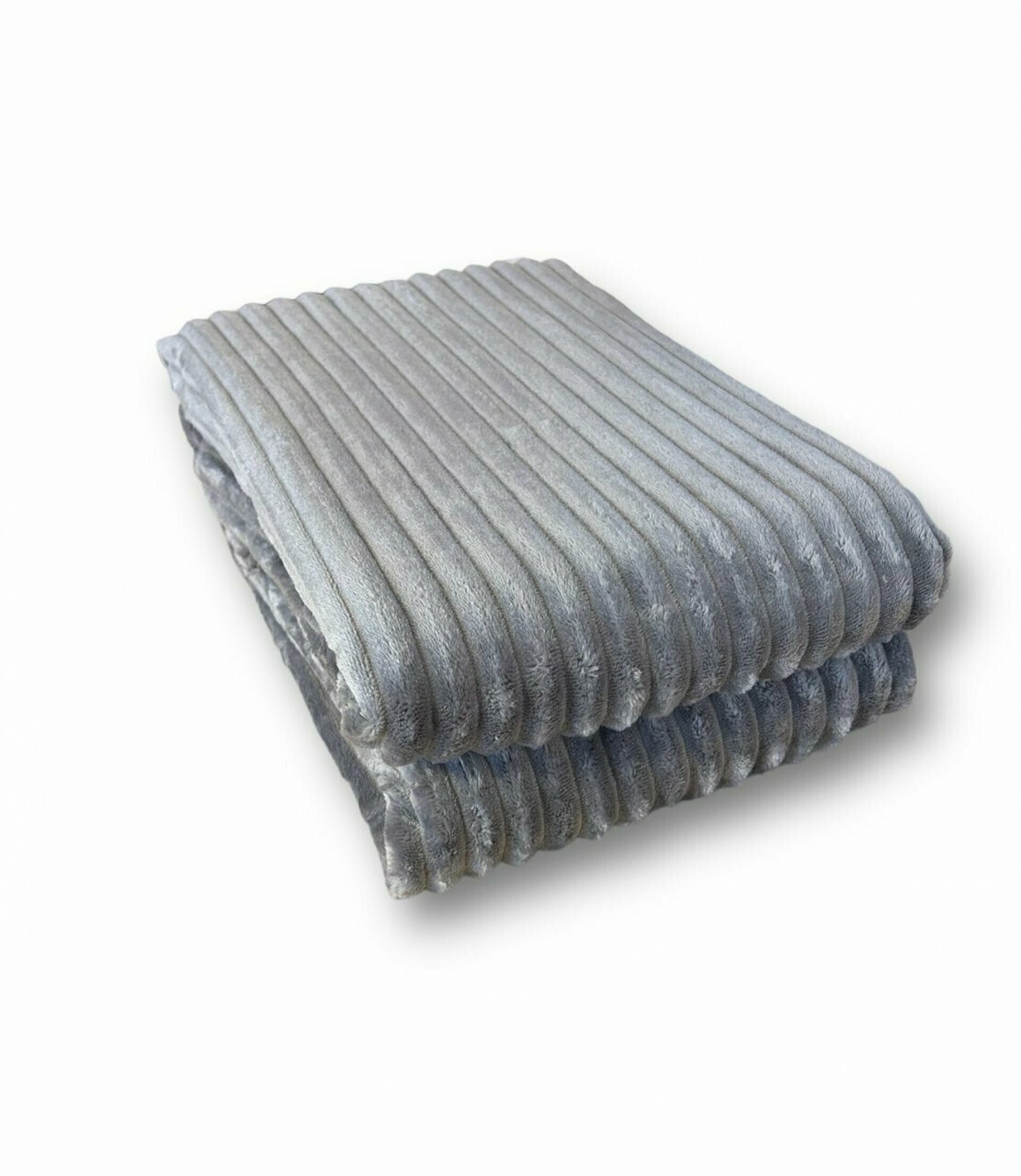 Wohndecke in Cord Optik » Kuscheldecke 150 x 200 cm » Tagesdecke Flanell » Wohndecke 260 g/m² - Grau