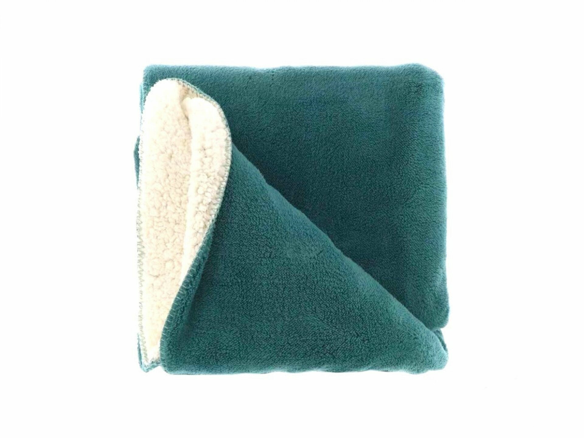 Kuscheldecke 130x180cm » Couchdecke Teddy-Stoff » Wohndecke 'Tommie' mit Wendeoptik - Türkis