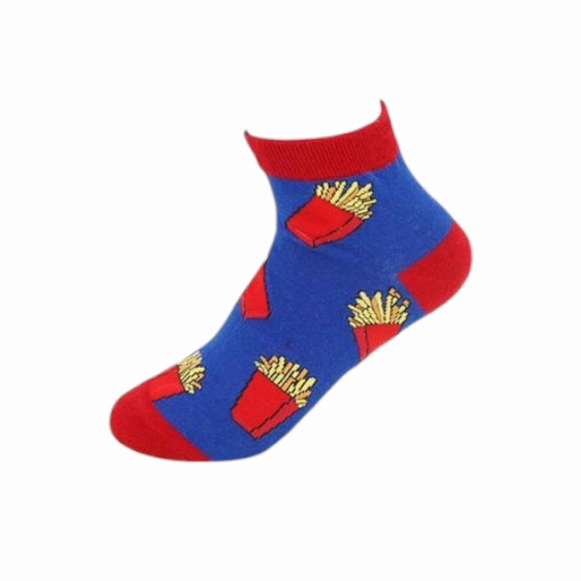 Kinder Crazy Socks » Bunte Kindersocken » Kinderstrümpfe » Füßlinge » Kinder Socken Größe 30-33 und 34-37 - 30-33 / Pommes