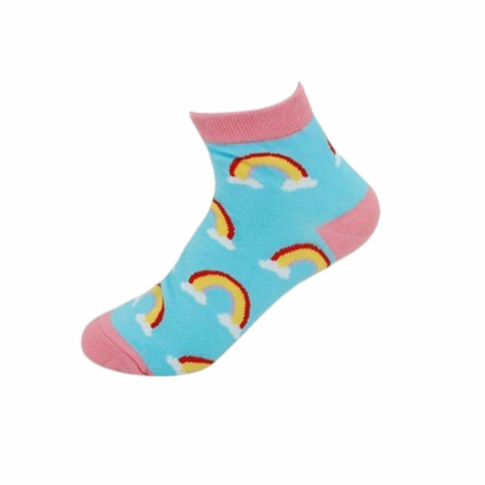 Kinder Crazy Socks » Bunte Kindersocken » Kinderstrümpfe » Füßlinge » Kinder Socken Größe 30-33 und 34-37 - 34-37 / Regenbogen