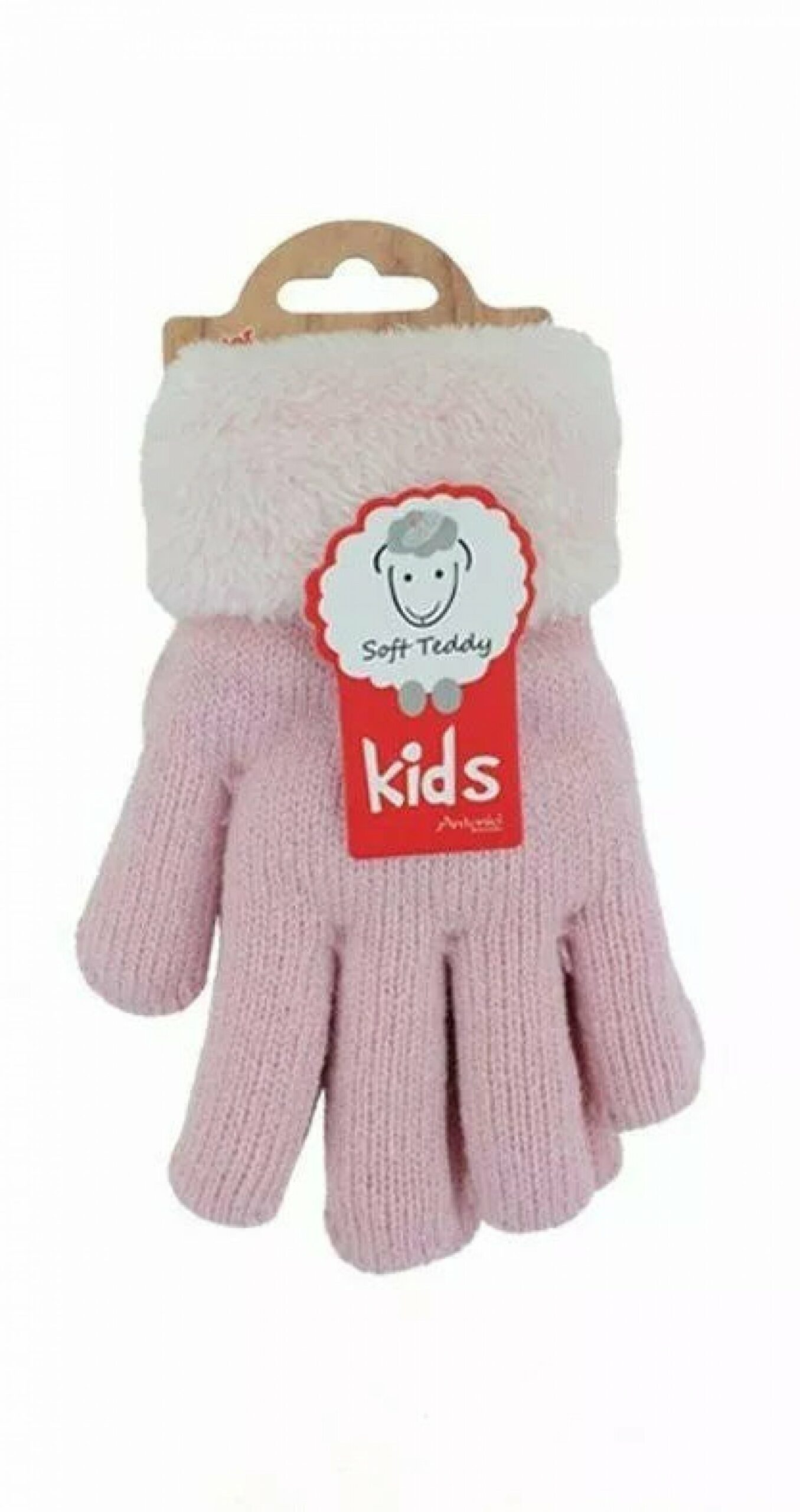 Kinder Winter Handschuhe » Strickhandschuhe » Fingerhandschuhe warme Soft Teddy Füllung » gefütterte Kinderhandschuhe - Rosa
