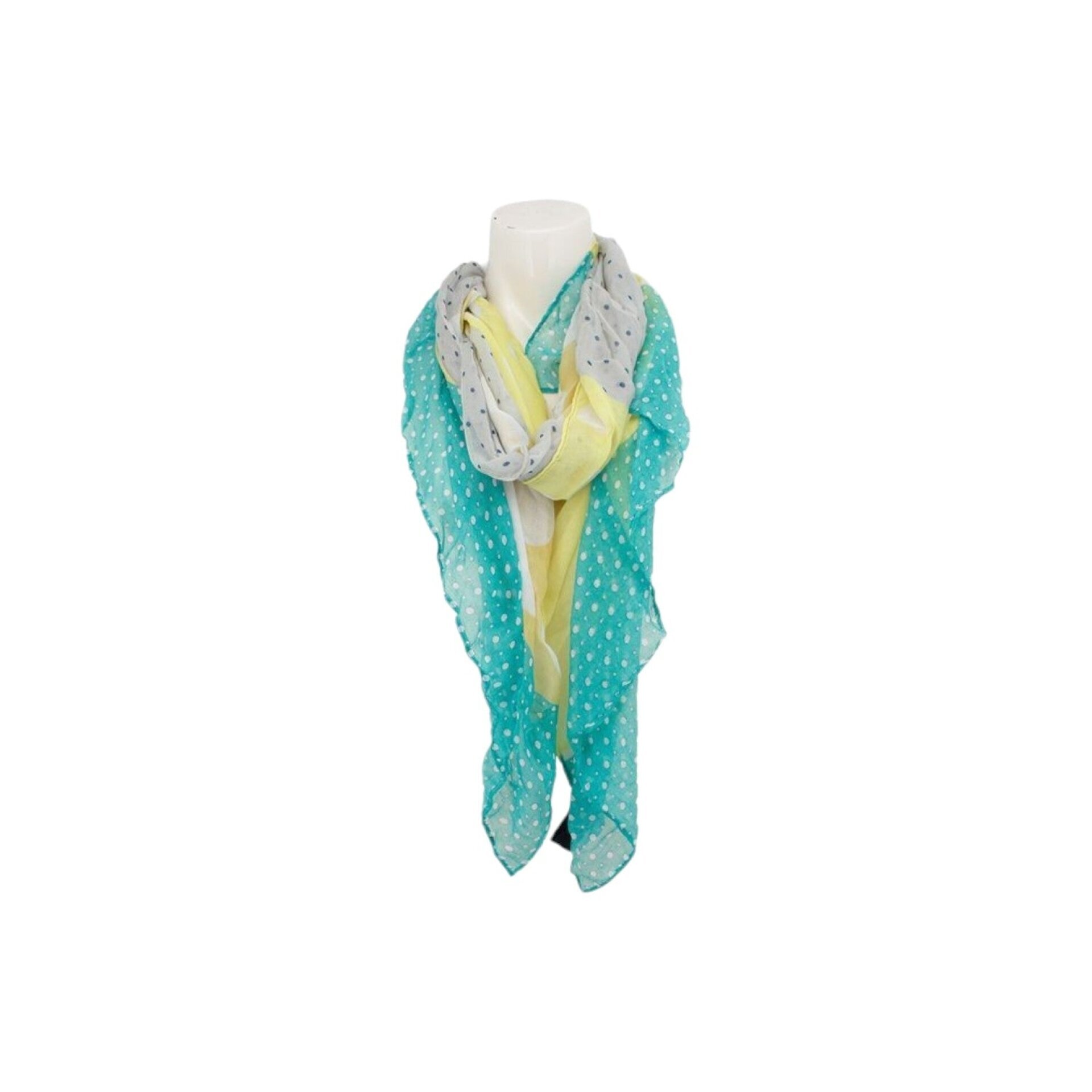 Sommer Damen Schal » Bunt » leichter Sommerschal 180 x 80 cm » buntes Halstuch » Damenschal weich & dünn - Grün/Gelb