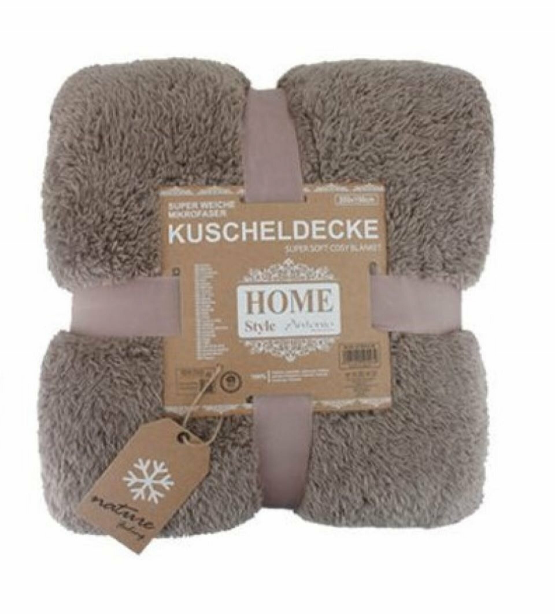 Teddy Kuscheldecke 150 x 200 cm » warme Wohndecke in Kunstfell-Optik | flauschige Mikrofaser Decke - Kaffeebraun