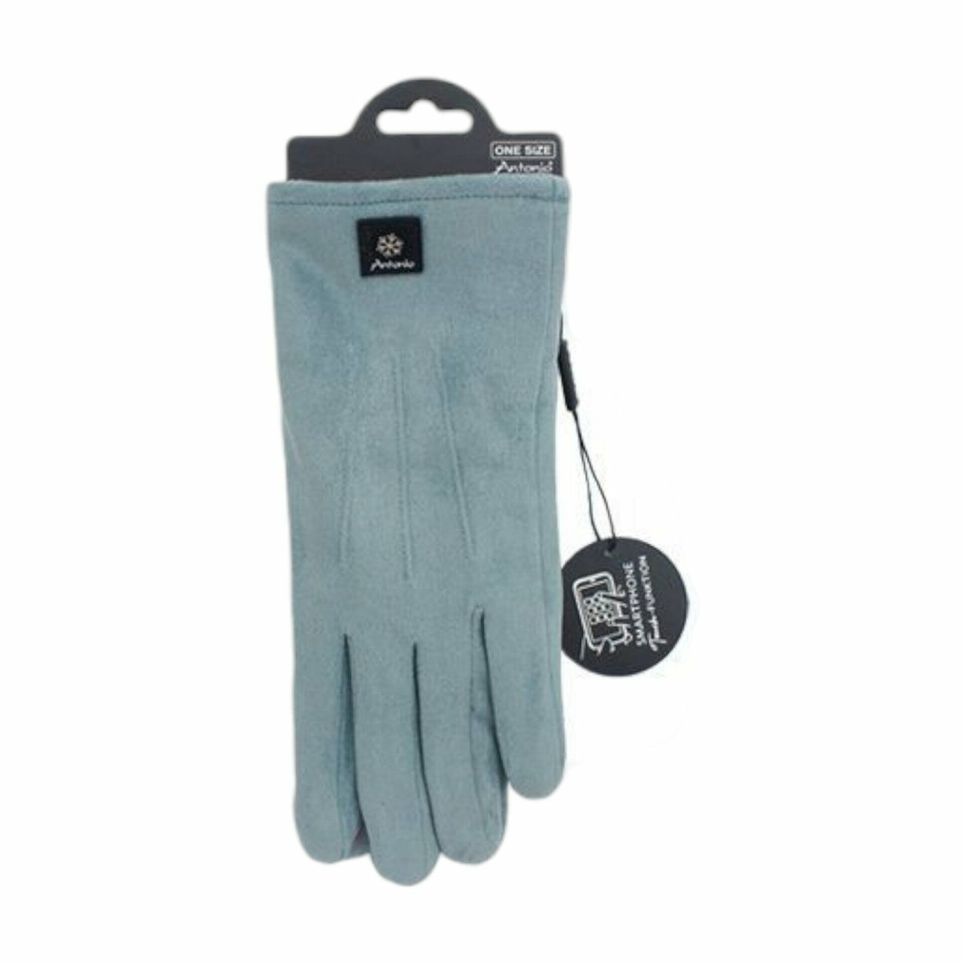 Gefütterte Winter Damen Handschuhe » Winterhandschuhe mit Teddy Innenfutter » Fingerhandschuhe mit drei Streifen auf Handrücken | Touchfunktion - Blau