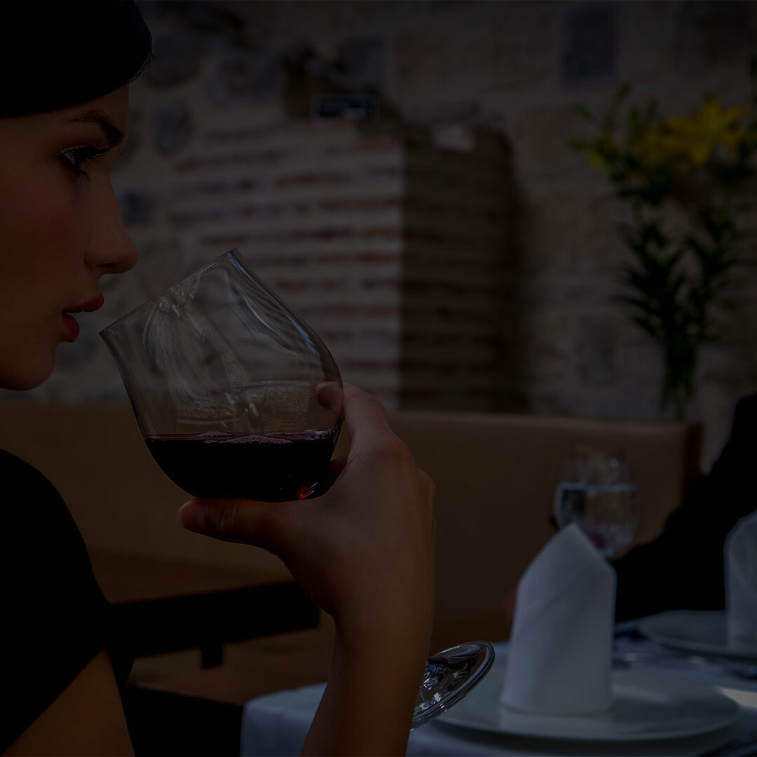 Young woman and man in restaurant