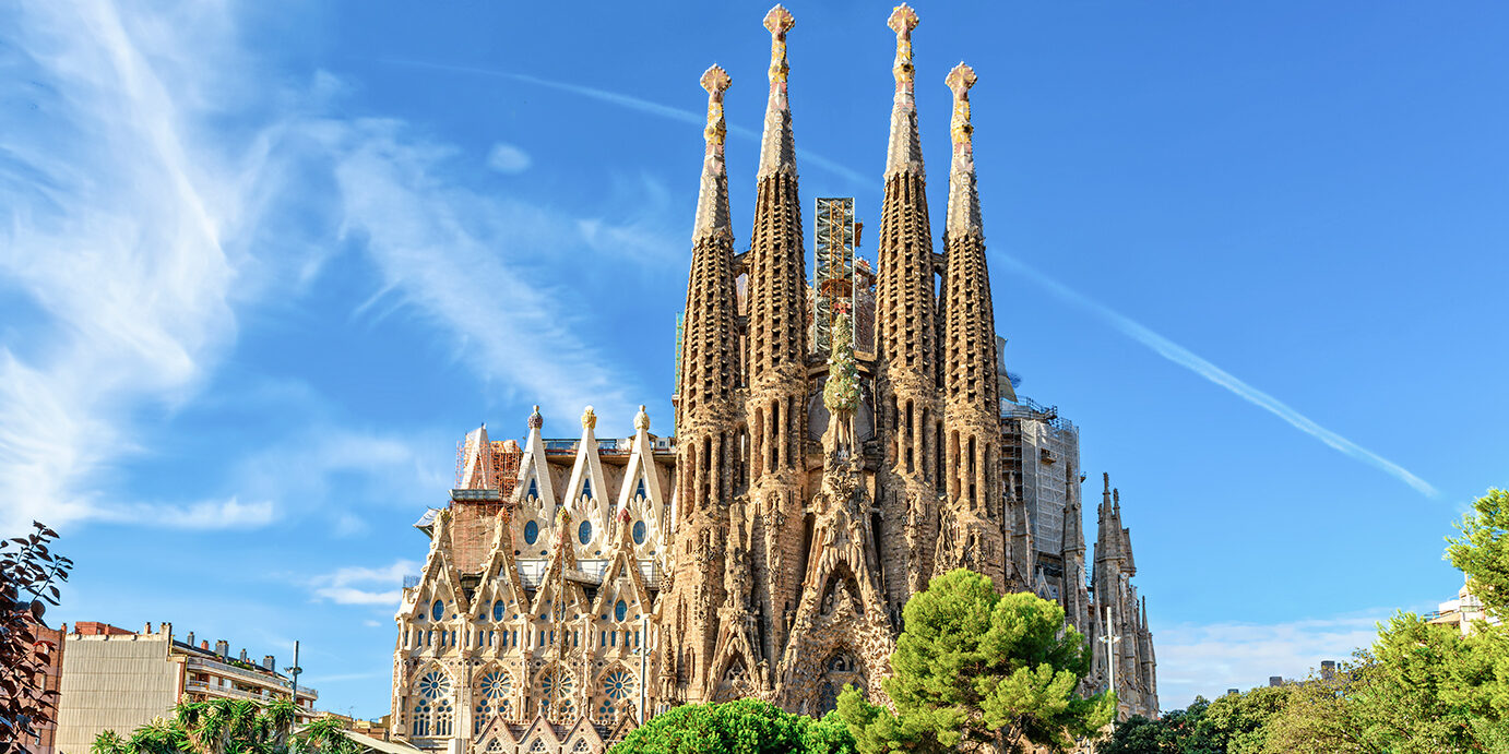 Cathedral of La Sagrada Familia. It is designed by architect Antonio Gaudi and is being build since 1882.