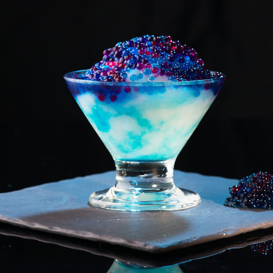 Colorful cocktails molecular alcohol bar blend