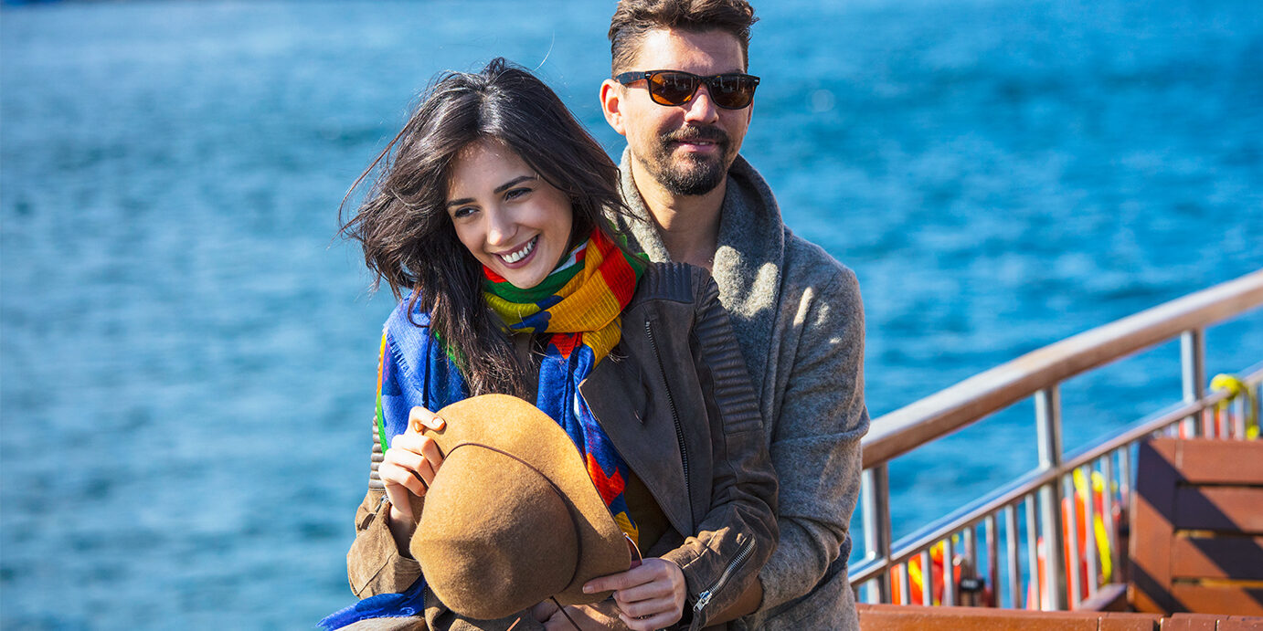 Young Couple on Istanbul Ferry Young Couple on Istanbul Ferry