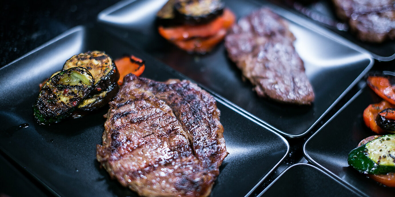 Beef or pork meat barbecue on plate Beef or pork meat barbecue on plate