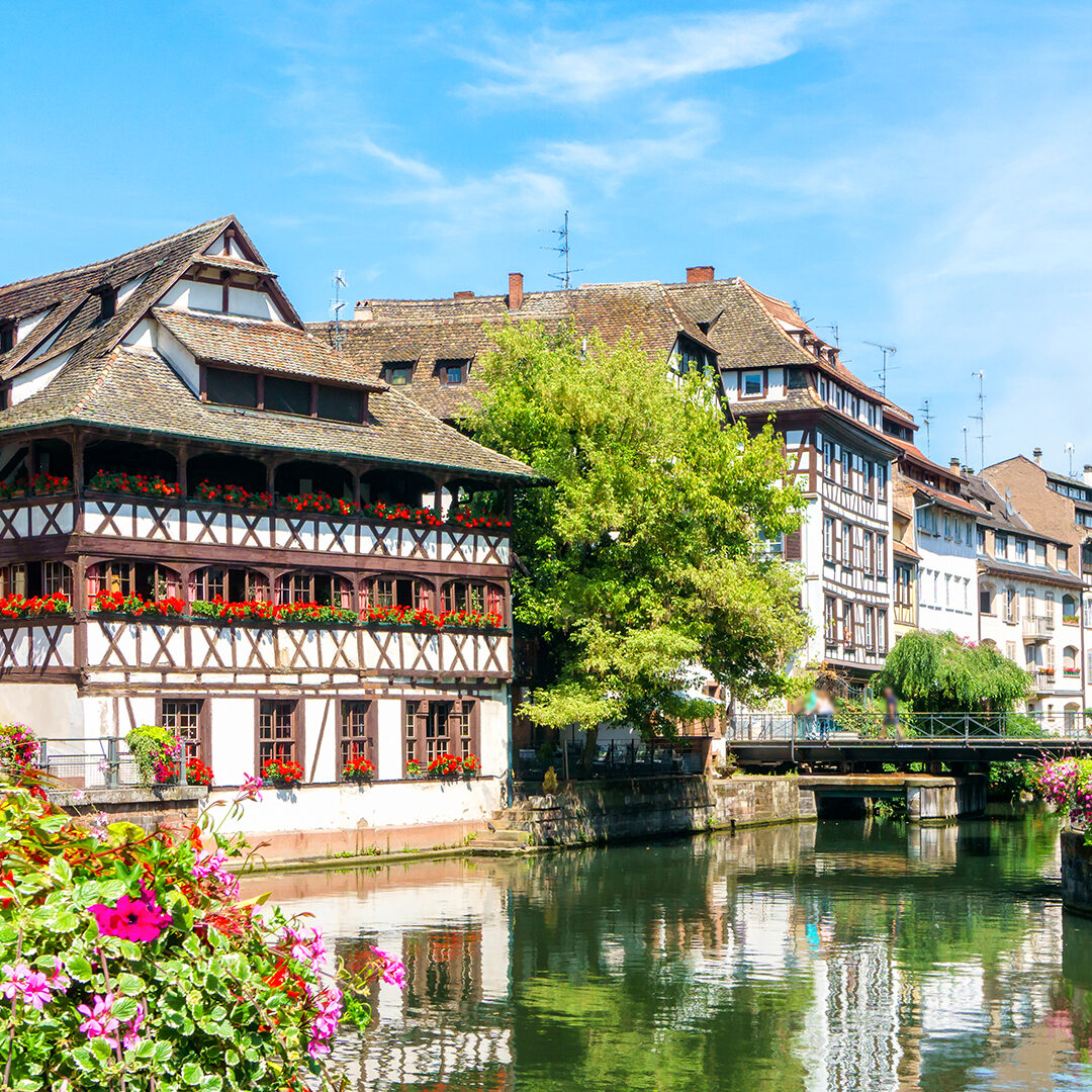 Traditional colorful houses in La Petite France, Strasbourg, Alsace, France