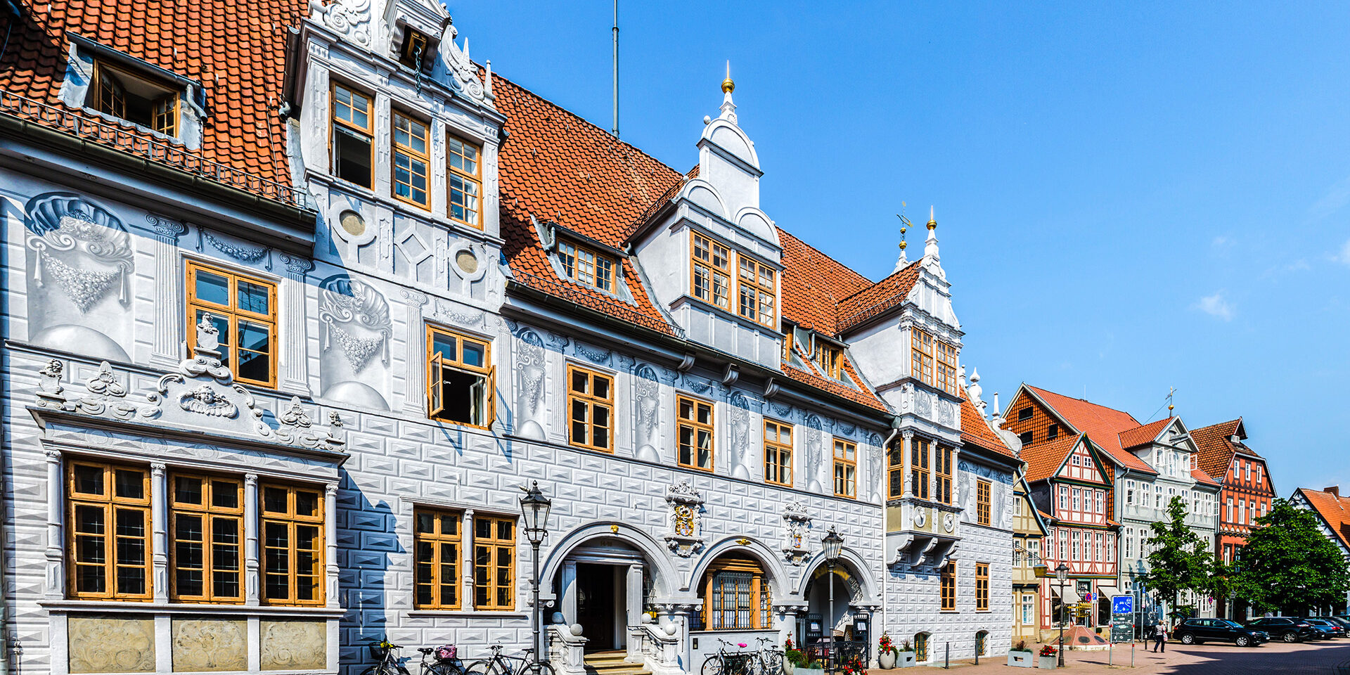 View of the old town hall in the old town of Celle in Lower Saxony