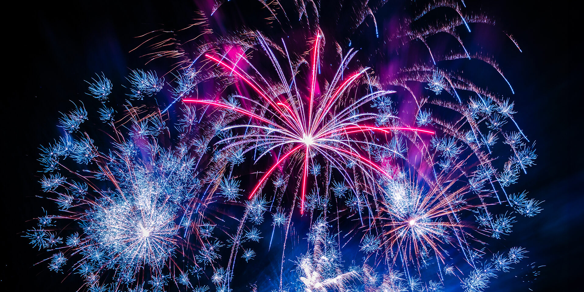 beautiful colorful firework at night Fireworks