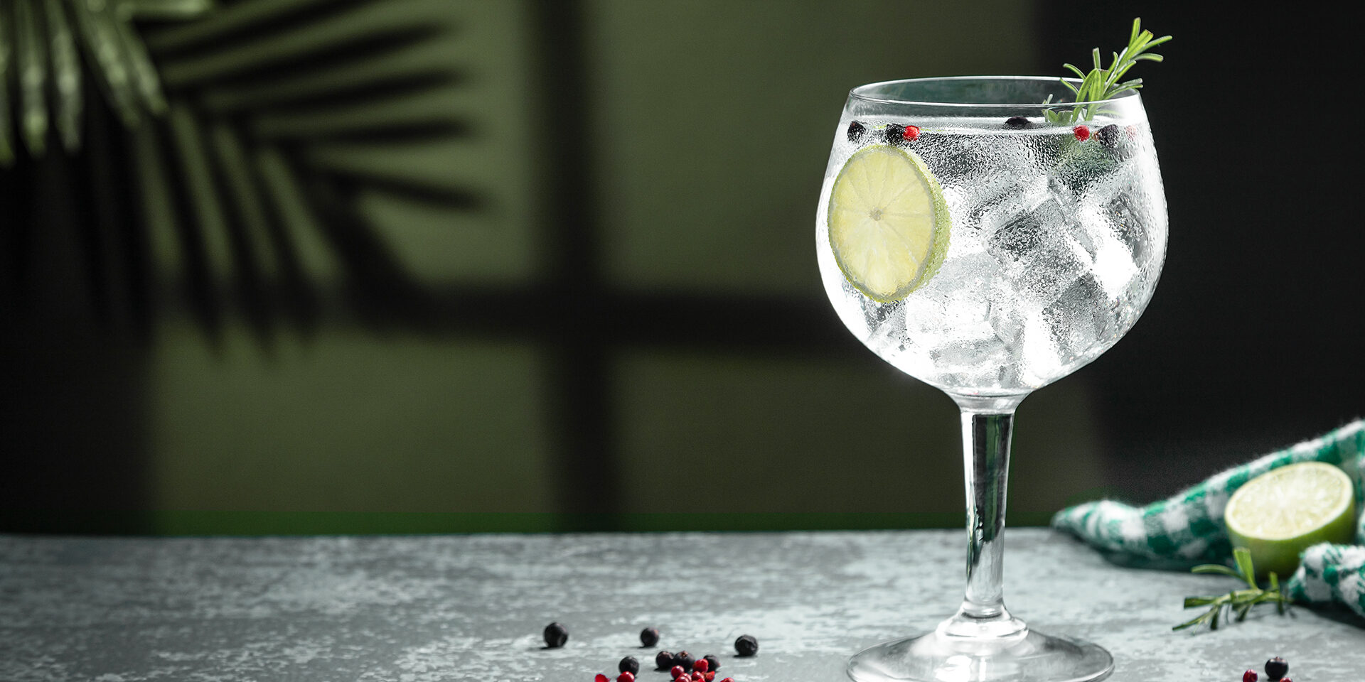 Gin tonic cocktail and shadows next to the window on dark concrete background. Gin tonic cocktail and shadows next to the window on dark concrete background.