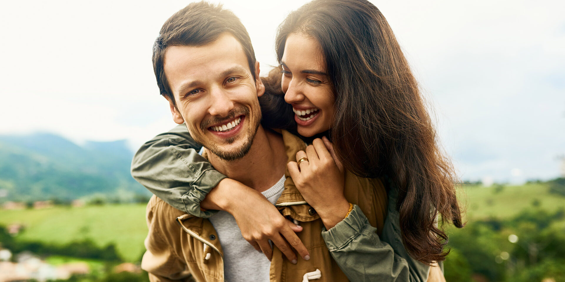 Cropped shot of a playful couple spending the day outdoors