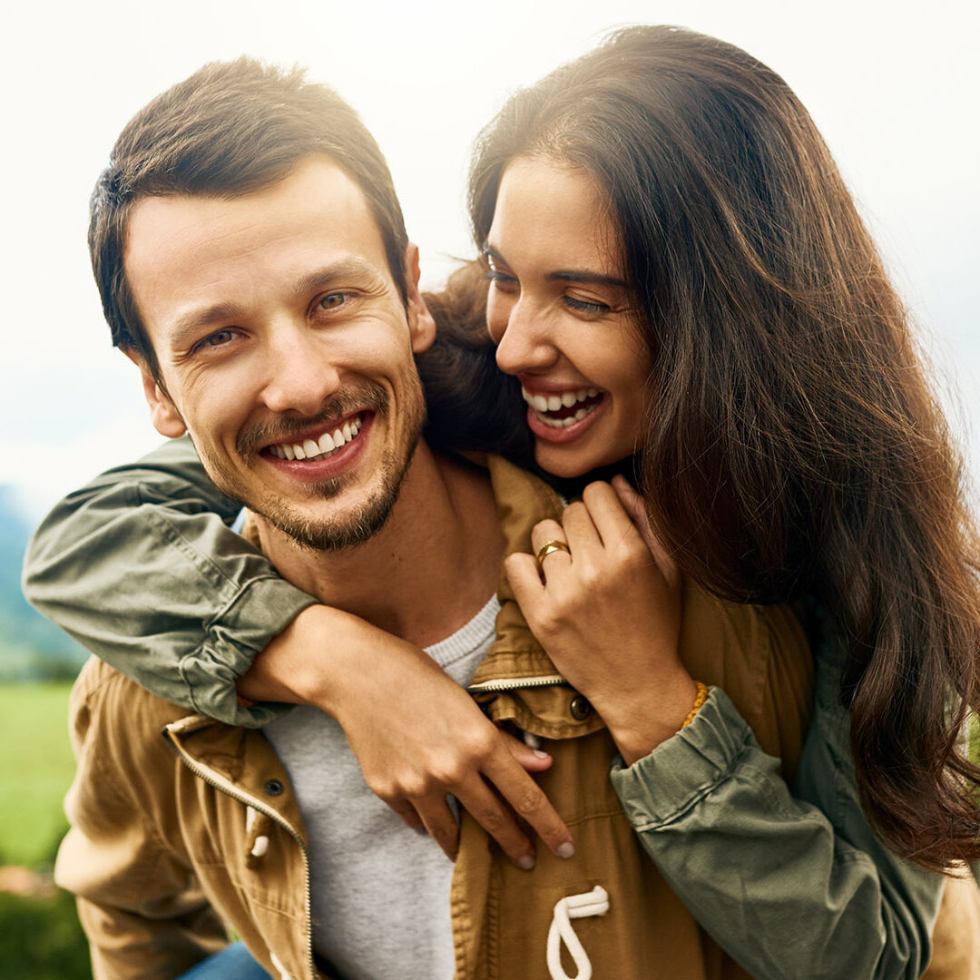 Cropped shot of a playful couple spending the day outdoors