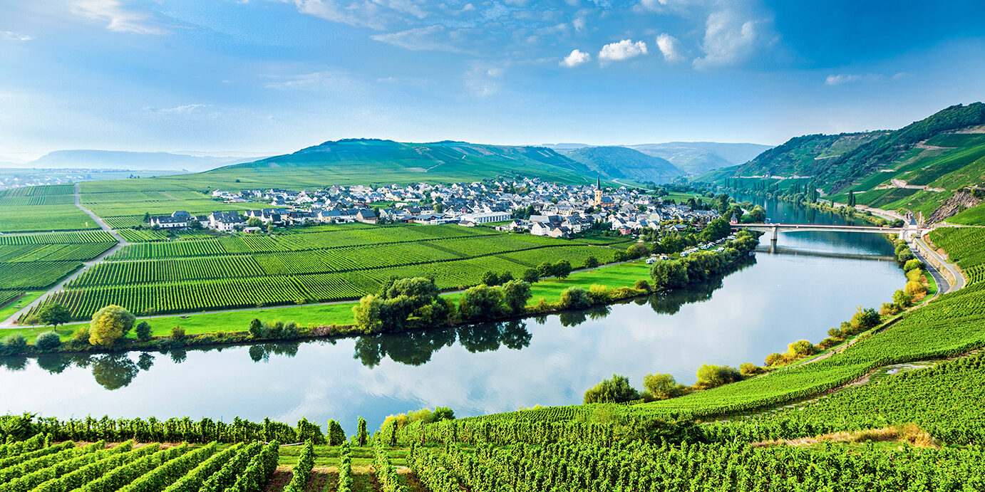 famous Moselle Sinuosity in Trittenheim, germany